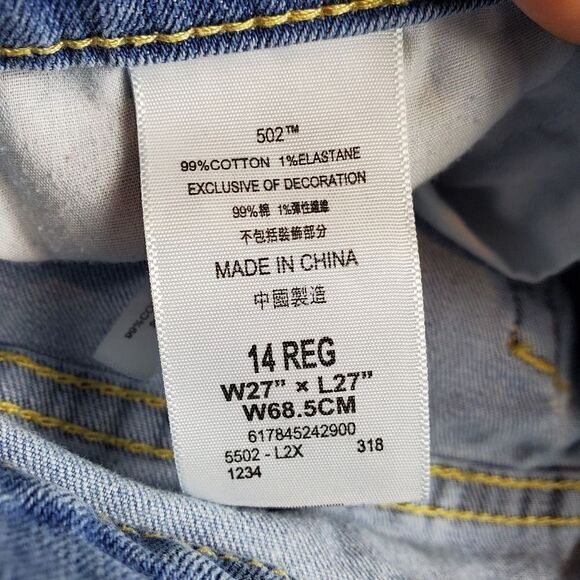 Levis 502 Jeans Womens 14 Reg W27xL27 Blue Taper Straight Leg Denim - Picture 6 of 10